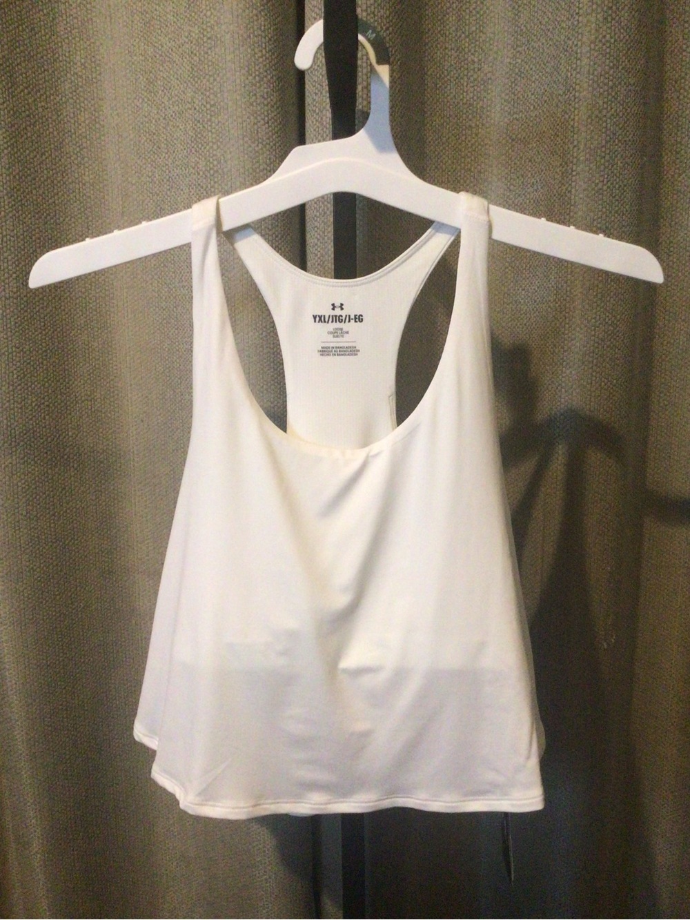 NWT Under Armour White Racerback Performance Tank Top - Youth XL